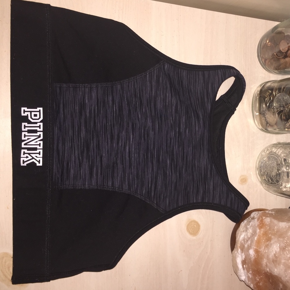 VICTORIA SPORT: black and grey sports bra